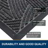 imageSmiry Welcome Door Mat Outside Entrance Heavy Duty Trap Dirt and Moisture Easy Clean Low Profile Patio Porch Indoor Outdoor Front Doormat for Entry 295x17 Inch BlackWelcomeGreyGeometric