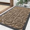 imageSmiry Welcome Door Mat Outside Entrance Heavy Duty Trap Dirt and Moisture Easy Clean Low Profile Patio Porch Indoor Outdoor Front Doormat for Entry 295x17 Inch BlackWelcomeBrownWelcome