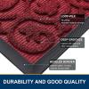 imageSmiry Welcome Door Mat Outside Entrance Heavy Duty Trap Dirt and Moisture Easy Clean Low Profile Patio Porch Indoor Outdoor Front Doormat for Entry 295x17 Inch BlackWelcomeBurgundyWelcome