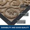 imageSmiry Welcome Door Mat Outside Entrance Heavy Duty Trap Dirt and Moisture Easy Clean Low Profile Patio Porch Indoor Outdoor Front Doormat for Entry 295x17 Inch BlackWelcomeBrownWelcome