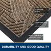 imageSmiry Welcome Door Mat Outside Entrance Heavy Duty Trap Dirt and Moisture Easy Clean Low Profile Patio Porch Indoor Outdoor Front Doormat for Entry 295x17 Inch BlackWelcomeBrownGeometric