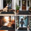 imageSmiry Welcome Door Mat Outside Entrance Heavy Duty Trap Dirt and Moisture Easy Clean Low Profile Patio Porch Indoor Outdoor Front Doormat for Entry 295x17 Inch BlackWelcomeBlackGeometric