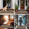imageSmiry Welcome Door Mat Outside Entrance Heavy Duty Trap Dirt and Moisture Easy Clean Low Profile Patio Porch Indoor Outdoor Front Doormat for Entry 295x17 Inch BlackWelcomeBrownWelcome