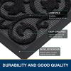 imageSmiry Welcome Door Mat Outside Entrance Heavy Duty Trap Dirt and Moisture Easy Clean Low Profile Patio Porch Indoor Outdoor Front Doormat for Entry 295x17 Inch BlackWelcomeBlackWelcome