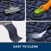 imageSmiry Welcome Door Mat Outside Entrance Heavy Duty Trap Dirt and Moisture Easy Clean Low Profile Patio Porch Indoor Outdoor Front Doormat for Entry 295x17 Inch BlackWelcomeNavy BlueWelcome