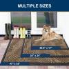imageSmiry Welcome Door Mat Outside Entrance Heavy Duty Trap Dirt and Moisture Easy Clean Low Profile Patio Porch Indoor Outdoor Front Doormat for Entry 295x17 Inch BlackWelcomeBrownGeometric