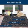 imageSmiry Welcome Door Mat Outside Entrance Heavy Duty Trap Dirt and Moisture Easy Clean Low Profile Patio Porch Indoor Outdoor Front Doormat for Entry 295x17 Inch BlackWelcomeGreyWelcome