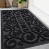 imageSmiry Welcome Door Mat Outside Entrance Heavy Duty Trap Dirt and Moisture Easy Clean Low Profile Patio Porch Indoor Outdoor Front Doormat for Entry 295x17 Inch BlackWelcomeBlackWelcome