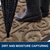 imageSmiry Welcome Door Mat Outside Entrance Heavy Duty Trap Dirt and Moisture Easy Clean Low Profile Patio Porch Indoor Outdoor Front Doormat for Entry 295x17 Inch BlackWelcomeBrownWelcome
