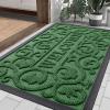 imageSmiry Welcome Door Mat Outside Entrance Heavy Duty Trap Dirt and Moisture Easy Clean Low Profile Patio Porch Indoor Outdoor Front Doormat for Entry 295x17 Inch BlackWelcomeGreenWelcome