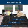 imageSmiry Welcome Door Mat Outside Entrance Heavy Duty Trap Dirt and Moisture Easy Clean Low Profile Patio Porch Indoor Outdoor Front Doormat for Entry 295x17 Inch BlackWelcomeBlackGeometric
