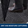 imageSmiry Welcome Door Mat Outside Entrance Heavy Duty Trap Dirt and Moisture Easy Clean Low Profile Patio Porch Indoor Outdoor Front Doormat for Entry 295x17 Inch BlackWelcomeGreyGeometric