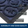 imageSmiry Welcome Door Mat Outside Entrance Heavy Duty Trap Dirt and Moisture Easy Clean Low Profile Patio Porch Indoor Outdoor Front Doormat for Entry 295x17 Inch BlackWelcomeNavy BlueWelcome