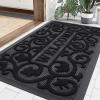 imageSmiry Welcome Door Mat Outside Entrance Heavy Duty Trap Dirt and Moisture Easy Clean Low Profile Patio Porch Indoor Outdoor Front Doormat for Entry 295x17 Inch BlackWelcomeBlackWelcome