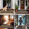 imageSmiry Welcome Door Mat Outside Entrance Heavy Duty Trap Dirt and Moisture Easy Clean Low Profile Patio Porch Indoor Outdoor Front Doormat for Entry 295x17 Inch BlackWelcomeBrownWelcome
