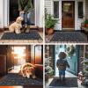 imageSmiry Welcome Door Mat Outside Entrance Heavy Duty Trap Dirt and Moisture Easy Clean Low Profile Patio Porch Indoor Outdoor Front Doormat for Entry 295x17 Inch BlackWelcomeGreyWelcome