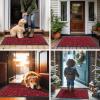 imageSmiry Welcome Door Mat Outside Entrance Heavy Duty Trap Dirt and Moisture Easy Clean Low Profile Patio Porch Indoor Outdoor Front Doormat for Entry 295x17 Inch BlackWelcomeBurgundyWelcome
