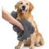 imageSmiry Chenille Dog Drying Towel Extra Absorbent Bath Towel for Mud Dogs Ultra Soft Quick Dry Pet Wash Mitt for Bathing Grooming and PostWalk Cleaning 31x13 Inches BlackDark Grey
