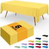 imageSmiry Disposable Table Cloth  6 Pack 54 x 108 Inch Waterproof Rectangle Tablecloths for Parties Decorative Plastic Table Cover Leakproof ampamp Sturdy NavyYellow