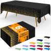 imageSmiry Disposable Table Cloth  6 Pack 54 x 108 Inch Waterproof Rectangle Tablecloths for Parties Decorative Plastic Table Cover Leakproof ampamp Sturdy NavyBlack  Gold