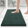 imageSmiry Luxury Chenille Bathroom Rugs 24x16 Extra Soft and Absorbent Shaggy Bath Mat Machine Washable NonSlip Plush Carpet Runner for Tub Shower and Floor Home Decor Accessories Green