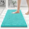 imageSmiry Luxury Chenille Bathroom Rugs 24x16 Extra Soft and Absorbent Shaggy Bath Mat Machine Washable NonSlip Plush Carpet Runner for Tub Shower and Floor Home Decor Accessories Turquoise