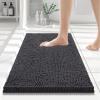 imageSmiry Luxury Chenille Bathroom Rugs 24x16 Extra Soft and Absorbent Shaggy Bath Mat Machine Washable NonSlip Plush Carpet Runner for Tub Shower and Floor Home Decor Accessories Charcoal Grey
