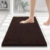 imageSmiry Luxury Chenille Bathroom Rugs 24x16 Extra Soft and Absorbent Shaggy Bath Mat Machine Washable NonSlip Plush Carpet Runner for Tub Shower and Floor Home Decor Accessories Brown