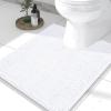imageSmiry Luxury Chenille Toilet Rugs UShaped 24x20 Soft Absorbent NonSlip Contour Bathroom Rugs for Toilet Machine Washable Contoured Bath Mats White