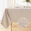 imageSmiry Rectangle Table Cloth Linen Textured Waterproof Spillproof AntiWrinkle Burlap Tablecloth Washable Decorative Fabric Table Cover for Dining Party Banquet 52 x 70 Inch BeigeLinen