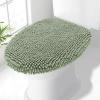 imageSmiry Soft Chenille Bathroom Toilet Lid Cover Machine Washable Covers 175x15 Fits Most Round Elongated and Oblong Lids Accessories Decor WhiteSage Green