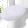 imageSmiry Soft Chenille Bathroom Toilet Lid Cover Machine Washable Covers 175x15 Fits Most Round Elongated and Oblong Lids Accessories Decor WhiteWhite