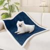 imageSmiry Waterproof Blanket Throw for Large Dogs Soft Reversible Dog Blanket for Sofa Couch Bed Washable Leakproof Sherpa Fleece Furniture Couch Cover Protector50quotx60quot GreyWhiteNavyWhite