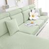 imageSmiry Waterproof Couch Cushion Covers Stretch Jacquard Thick Sofa Cushion Covers Washable Seat Slipcover Elastic Furniture Protector for Pets Kid 3PC GreyGreen