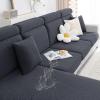 imageSmiry Waterproof Couch Cushion Covers Stretch Jacquard Thick Sofa Cushion Covers Washable Seat Slipcover Elastic Furniture Protector for Pets Kid 3PC GreyDark Grey