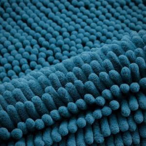 imageSmiry Bathroom Rugs Set 2 Piece Soft Absorbent Chenille Bath Mat and UShaped Toilet Rug Set Non Slip Shaggy Bath Carpet for Tub Shower and Floor 30x2024x20 BlackPeacock Blue