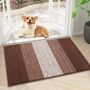 imageSmiry Dog Door Mat for Muddy Paws Absorbs Moisture and Dirt LowProfile Entryway Mat with NonSlip Backing Entry Indoor Outdoor Doormat for Inside Floor 30x20 Inches GreyBrown