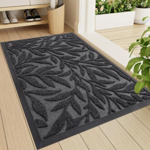 imageSmiry Front Door Mat Indoor Outdoor Entrance Heavy Duty Natural Rubber Trap Dirt and Moisture NonSlip Doormats Low Profile Easy Clean Patio Porch Entryway Mat 295x17 NavyGrey