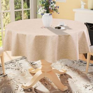 imageSmiry Rectangle Table Cloth Linen Textured Waterproof Spillproof AntiWrinkle Burlap Tablecloth Washable Decorative Fabric Table Cover for Dining Party Banquet 52 x 70 Inch BeigeChampagne