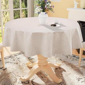 imageSmiry Rectangle Table Cloth Linen Textured Waterproof Spillproof AntiWrinkle Burlap Tablecloth Washable Decorative Fabric Table Cover for Dining Party Banquet 52 x 70 Inch BeigeTan