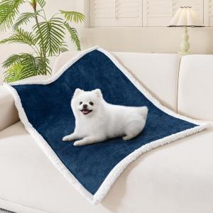 imageSmiry Waterproof Blanket Throw for Large Dogs Soft Reversible Dog Blanket for Sofa Couch Bed Washable Leakproof Sherpa Fleece Furniture Couch Cover Protector50quotx60quot GreyWhiteNavyWhite