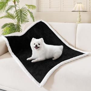 imageSmiry Waterproof Blanket Throw for Large Dogs Soft Reversible Dog Blanket for Sofa Couch Bed Washable Leakproof Sherpa Fleece Furniture Couch Cover Protector50quotx60quot GreyWhiteBlackWhite
