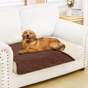 imageSmiry Waterproof Dog Bed Cover Blanket 30x70 Soft Reversible Pet Blanket Washable Leakproof Cats Dogs Couch Cover for Sofa Couch Furniture CamelBeigeBrownBeige