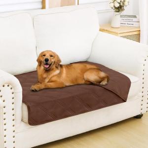 imageSmiry Waterproof Dog Bed Cover Blanket 30x70 Soft Reversible Pet Blanket Washable Leakproof Cats Dogs Couch Cover for Sofa Couch Furniture CamelBeigeBrownBrown