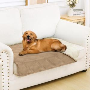 imageSmiry Waterproof Dog Bed Cover Blanket 30x70 Soft Reversible Pet Blanket Washable Leakproof Cats Dogs Couch Cover for Sofa Couch Furniture CamelBeigeCamelBeige