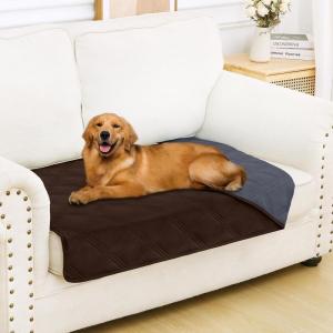 imageSmiry Waterproof Dog Bed Cover Blanket 30x70 Soft Reversible Pet Blanket Washable Leakproof Cats Dogs Couch Cover for Sofa Couch Furniture CamelBeigeChocolateDark Grey