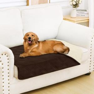 imageSmiry Waterproof Dog Bed Cover Blanket 30x70 Soft Reversible Pet Blanket Washable Leakproof Cats Dogs Couch Cover for Sofa Couch Furniture CamelBeigeChocolateBeige