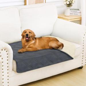 imageSmiry Waterproof Dog Bed Cover Blanket 30x70 Soft Reversible Pet Blanket Washable Leakproof Cats Dogs Couch Cover for Sofa Couch Furniture CamelBeigeDark GreyBeige