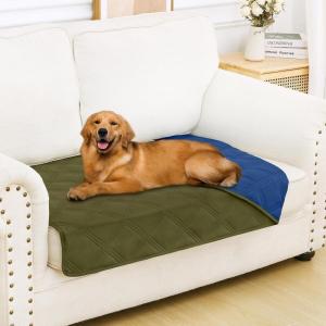 imageSmiry Waterproof Dog Bed Cover Blanket 30x70 Soft Reversible Pet Blanket Washable Leakproof Cats Dogs Couch Cover for Sofa Couch Furniture CamelBeigeGreenNavy