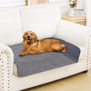 imageSmiry Waterproof Dog Bed Cover Blanket 30x70 Soft Reversible Pet Blanket Washable Leakproof Cats Dogs Couch Cover for Sofa Couch Furniture CamelBeigeGreyDark Grey